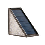 Elfeland 2Pcs Triangle Solar Step Lights Outdoors LED Decoration Lamps with Intelligent Light Control Waterproof Design for Stairs Pathway Garden Patio Easy Installation