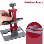 LinkMejor Upgrade Cabinet Door Mounting Jig with Detachable Seat Aluminium Alloy Metrick Imperial Scale Installation Positioner Cabinet Hardware Jig