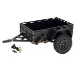 Aluminum RC Rock Crawler Trailer CNC Machined Utility Simulation Parts with Ball Head Hitch Compatible for 1/18 TRX4M SCX24 Redcat Car Vehicles Models Spare Accessories