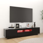 TV Cabinet with LED Lights Black 70.8"x13.8"x15.7"