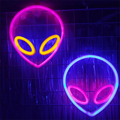 LinkMejor Halloween Neon Signs Atmosphere Lamp IP42 Waterproof 22x19.5cm Blue Pink Yellow Decor for Home Office Shop