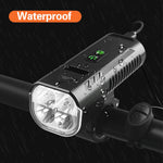 LinkMejor 3 in 1 Bike Headlight 1000Lm Brightness 4400mAh High Capacity Power Bank 8 Light Modes Waterproof Bicycle Front Light with 130db Horn for Night Cycling