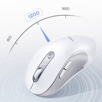 LinkMejor F02 bluetooth 5.3 Ergonomic Wireless Mouse 1600 DPI 70g Lightweight Portable Mute Mice for Laptop Macbook Computer