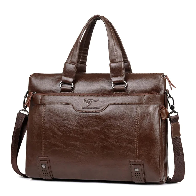 14-inch Men's Hand Bag Large Capacity Business Casual Briefcase Simple Fashionable Sold Laptop Messenger Bag for Work Travel