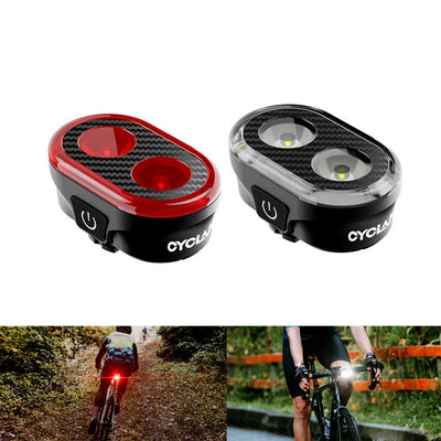 LinkMejor CY300T 2PCS Bicycle Smart Front Rear Brake Sensing Lights Waterproof Type-C Charging Bike Lighting Headlight Warning Taillight for MTB Road Cycling