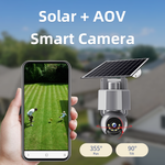 V380 6MP WIFI/4G AOV Solar Powered Security Camera Wireless Outdoor WiFi PTZ  Home HD Night Vision Motion Alarm Two Way Audio IP66 Waterproof Smart Home Surveillance Cameras
