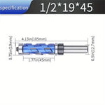 High-Grade Carbide Flush Trim Router Bit with 1/2" Round Shank Double Bearing Design for Woodworking Projects Ideal for Precision Trimming & Template Work
