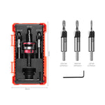 3PCS Countersink Drill Bit Set with Depth Stop High-quality 6542 Steel and Aluminum Alloy Multi-size for Woodworking Precision Drilling and Ease of Use