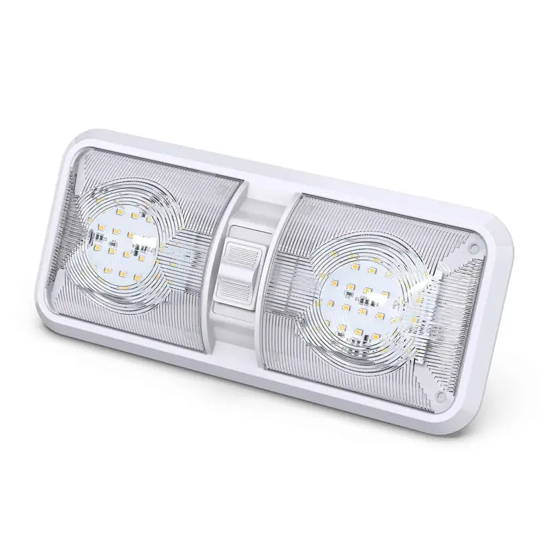 12V 7.5W LED RV Light Camping Light RV LED Light Interior Lamp Ceiling Dome Light with Switch for RV Camper Trailer Boat Car