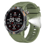 YK06 1.53inch HD Screen LED Flashlight Compass 40 Days Battery Life bluetooth Call Heart Rate Blood Pressure Blood Oxygen Monitor Sleep Monitoring Multi-sport Modes IP68 Waterproof Smart Watch