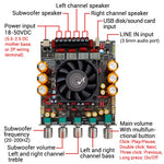 ZK-AS21P TPA3255x2 Digital Power Amplifier Board 300WX2+600W 2.1 Channel Bluetooth With Subwoofer Module