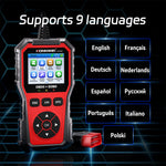 LinkMejor KW330 OBDII EOBD CAN Engine Code Reader 2.8-inch TFT Screen Battery Test Multi-language Car Diagnostic Tool OBD2 Scanner