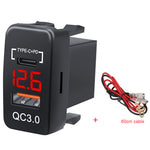 12-24V Dual USB Car Charger Socket Type-C PD QC3.0 LED Voltmeter Waterproof Fast Charge Adapter for Bus Trailer Boats Marine