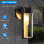 Elfeland LED Solar Wall Mount Light Outdoor Solar Powered Auto On/Off IP65 Waterproof Garden Decoration Yard Post Porch Fence Lawn Lights