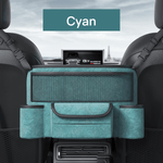 Car Interior Large Capacity Fluffy Faux Leather Storage Organizer Car Seat Back Storage Bag