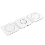 3-in-1 Magnetic Wireless Charger Foldable Design 15W Fast Charging Multi-Device Compatibility for iPhone AirPods Watch Portable Travel Charge
