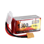 LinkMejor Power 14.8V 1300mAh 100C 4S Lipo Battery XT60 Plug for RC Racing Drone