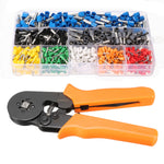 LinkMejor 23AWG to 10AWG Self Adjusting Ratcheting Ferrule Crimper Plier Tool with 800pcs Connector Terminal