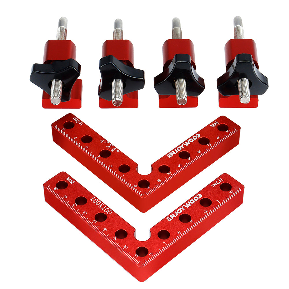 LinkMejor 6PCS Woodworking Upgrade Right Angle Positioning Clamp Precision 90 Degree Clamping Square L-Shaped Auxiliary Fixture Splicing Board Carpenter Square Ruler Woodworking Tool