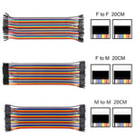 40 Pin Jumper Cable Male to Female/Male to Male/Female to Female 10cm 20cm 30cm Nickel Plated Copper Rainbow Color Wires