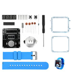 T15 DIY LED Digital Watch Kit Transparent Case Silicone Strap Microcontroller Clear Display Accessories for Soldering Practice