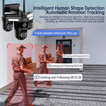6MP WIFI IP Camera Three Lens 10X Zoom Three Screens WiFi Wireless Outdoor Monitor Security Protection CCTV Video Surveillance