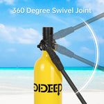 [US Direct] DIDEEP Mini Diving Bottle Set 1L Portable Lung Bottle for Underwater Breathing Reusable Oxygen Bottle up to 20 Minutes Diving Time Portable Dive Tank Air Cylinders for Shallow Water Snorkeling or Emergency Backup