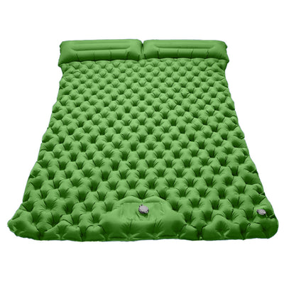 Xmund Outdoor Camping Mat Double Sleeping Mat Inflatable Air Mat with Pillow Extra Wide Sleeping Pad Ultralight Folding Bed Sleeping Mat For Car Travel Nature Hike