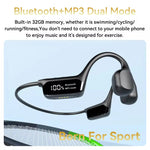 S10 Bone Conduction Earphone bluetooth 5.4 Earbuds DT5.0 Directional Sound Two-way Acoustic Noise Cancellation 32GB Memory Power Digital Display IPX8 Waterproof Neckband Sports Headset
