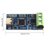 LinkMejor To CAN Converter Module 5V Bus Protocol Analysis for Industrial Use V2.0 Type-C Connector PCB