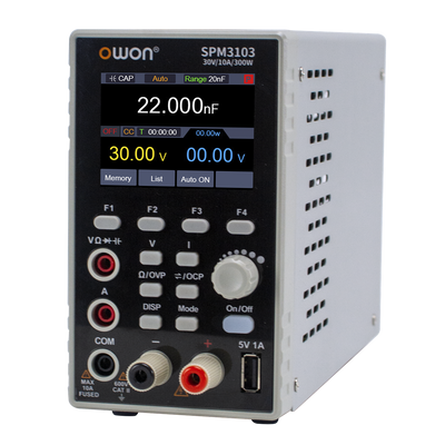 LinkMejor SPM Programmable DC Power Supply SPM6103 SPM6053 SPM6103 SPM3103 150W/300W 60V/10A 60V/5A 2.8" LCD 10mV/1mA Resolution Digital Voltage Regulator Switch SPE3103 110V/220V