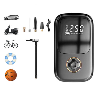 120W Portable Wireless Air Pump 1800mAh Battery 4 Inflation Modes Type-C Rechargeable Mini Power Bank Bike Pump for Bicycle Car Motorbike Football