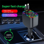 Y3 Car Audio Transmitter Bluetooth Music Player with Retractable Charging Cable and Fast Car Charger