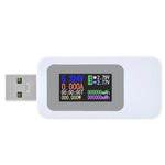 LinkMejor USB Tester Digital Voltmeter Ammeter 0.96 Inch IPS Screen 4-30V 0-5A QC3.0 PD Fast Charging Protocol Power Capacity Meter