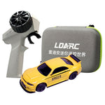 LinkMejor R02 1/64 2.4G RWD Drift RC Car Mini Race LED Light Radio Control High-Speed Motor On-Road Racing Vehicle Model Boys Gifts 60 Minutes Playing Time Toys