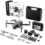LinkMejor KAI TWO 249g GPS 5G WiFi FPV with 4K ESC HD Dual Camera 3-Axis Mechanical Gimbal 5.6" Touchable LCD Screen Controller 360° Obstacle Avoidance Brushless Foldable RC Drone Quadcopter RTF