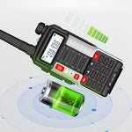 LinkMejor BF-UV10R Plus 10W 4800mAh UV Dual Band Two-way Handheld Radio Black Walkie Talkie 128 Channels LED Flashlight USB Rechargeable Outdoor Hiking Intercom