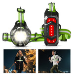 WEST BIKING 500LM Running Light Type-C Charging IPX4 Waterproof Cycling Frontlight Climbing Lamp Chest Warning Light for Night Safety
