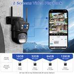 Hiseeu WS419B WS419QB 9MP WIFI IP Camera Three Lens & Dual Screen With 8X Zoom PTZ Camera Ai Auto Tracking Security Video Surveillance Camera