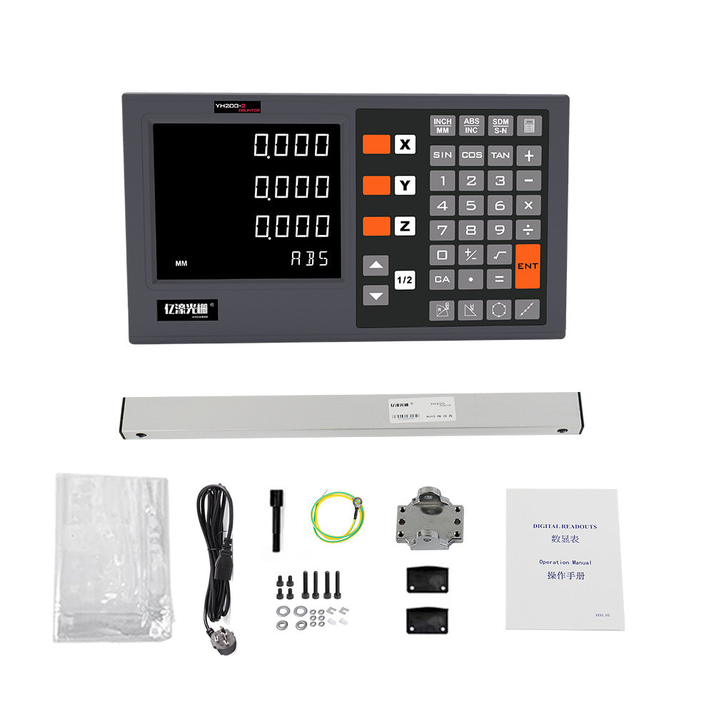 LinkMejor YH LCD 2/3 Axis Grating CNC Milling Digital Readout Display DRO / KA300 5μm TTL 70-970mm Electronic Linear Scale Encoders Lathe Tool