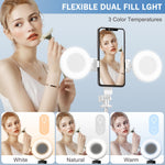 BT12 Selfie Stick Tripod with Filling Light Stainless Steel Phone Selfie Stick bluetooth Remote Control Stable Three-Legged Support for Live Broadcasts Video Shooting