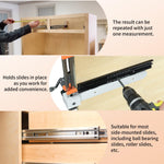 2Pcs DIY Furniture Cabinet Drawer Guide Aid Fixed Carpenter Tools Decoration Necessary Track Guide Installation Fixed Tools Lengthened Bracket Connection Design Stainless Steel Adjustable Height