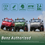 LinkMejor FCX24 RTR Mercedes for Benz 421 Unimog 1/24 2.4G 4WD RC Car Rock Crawler Two Speed Portal Axles Off-Road Climbing Truck LED Light Full Proportional Vehicles Models Toys