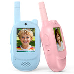 LM02 1 Pair Children Video Walkie Talkie 500m Range 120° Wide Angle Lens 1000mAh Type-C Charging Voice Changer Volume Adjustable Walkie Talkie Video Call