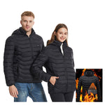 LinkMejor HJ-09B Heated Jacket 9 Areas Dual Control Zones USB Charging Winter Warm Outdoor Electric Heating Jackets