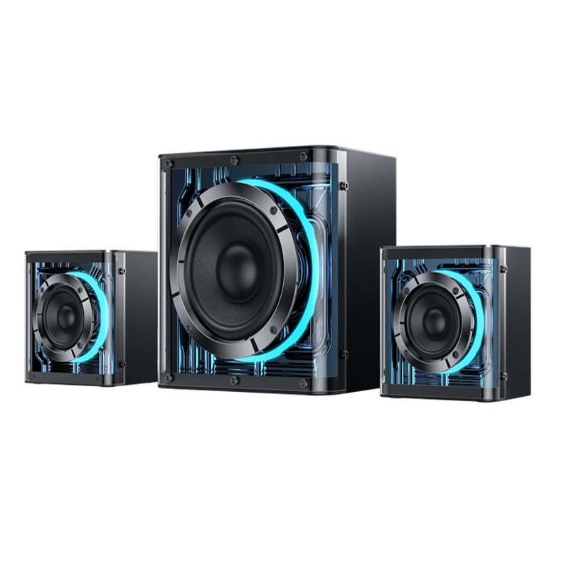 Yesido YSW41 Powerful Bluetooth Speaker 2.1 Channel Surround Subwoofer Hi-Fi Acoustic Titanium Diaphragm RGB Lighting TF Card AUX USB Playback Home Theater Gaming Speaker