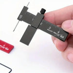 Isometric Parallel Marker Adjustable T-square Mini Carving Ruler Aluminum Alloy SKH-51 Steel Needle for Precision Model Marking Red/Black