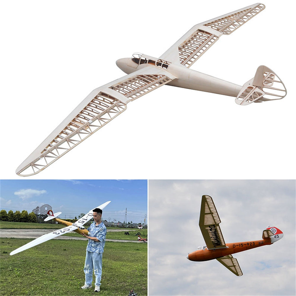 LinkMejor Minimoa Mo2a 2884mm Wingspan 1/6 Scale SD7032 Airfoil Balsawood RC Airplane Glider KIT
