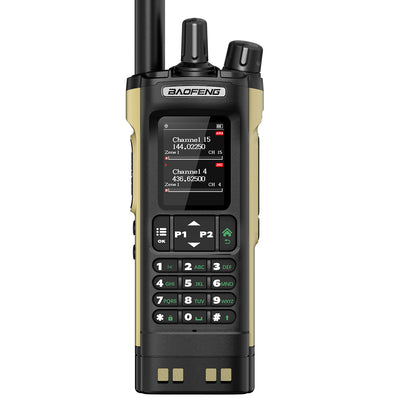 Baofeng DM-32UV 8W DMR Digital Analog Walkie Talkie 2.0" TFT GPS APRS 4000 Channels Type-C NOAA VOXs Sand Color Two Way Radio