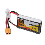 LinkMejor 7.4V 1500mAh 40C 2S Lipo Battery XT60 Plug